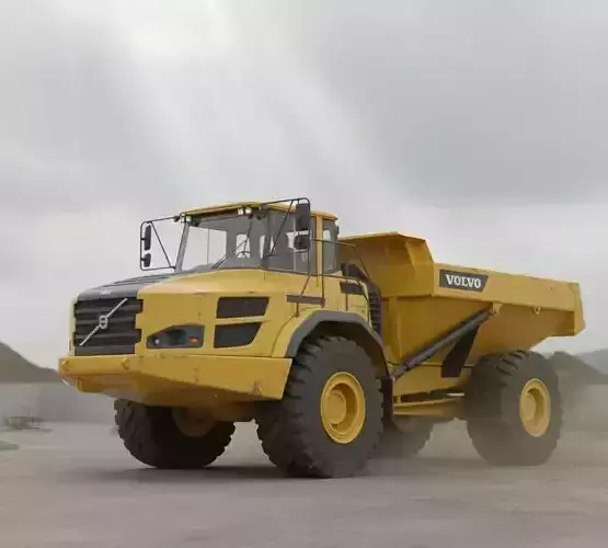 Volvo A40G Articulated Dump Truck  Low-Poly Construction Vehicle