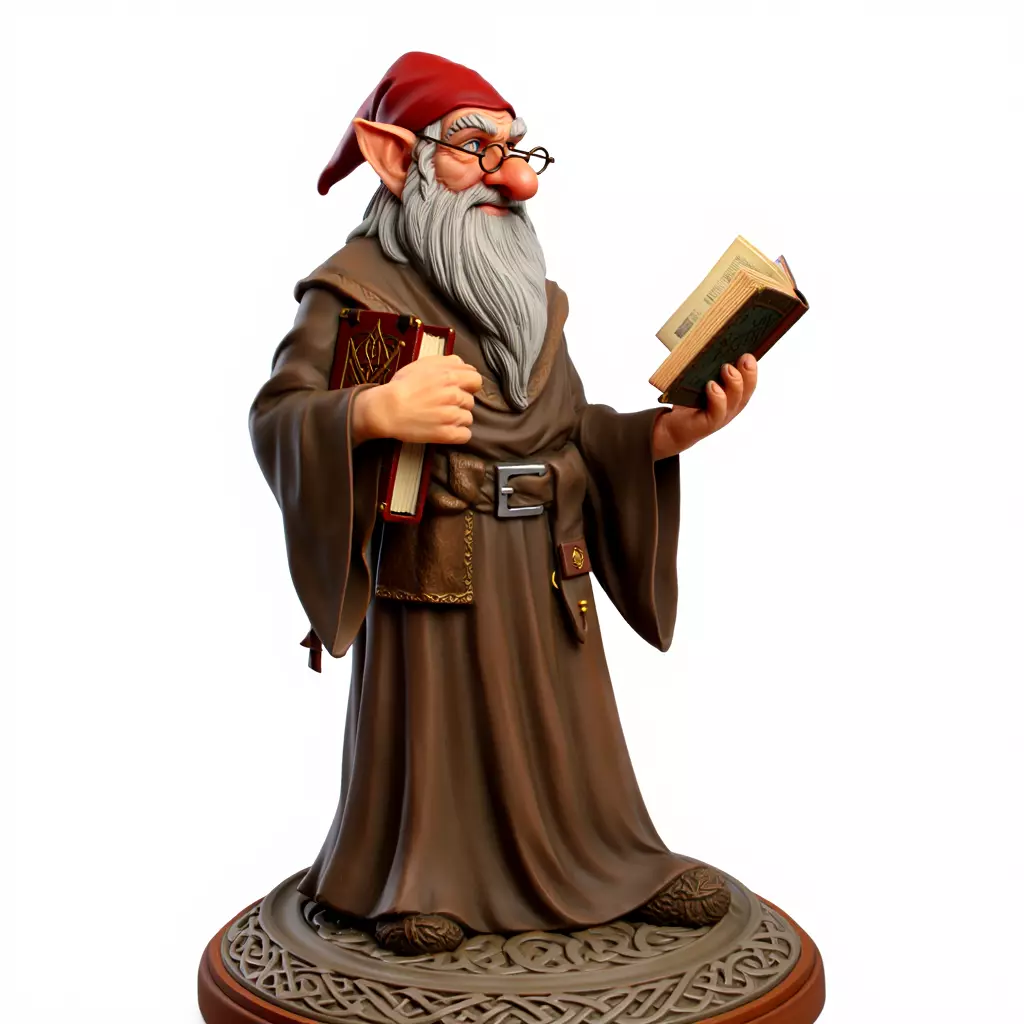 3031Fairy Tale Gnome Color Full Body Figurine magic stl 3D print model