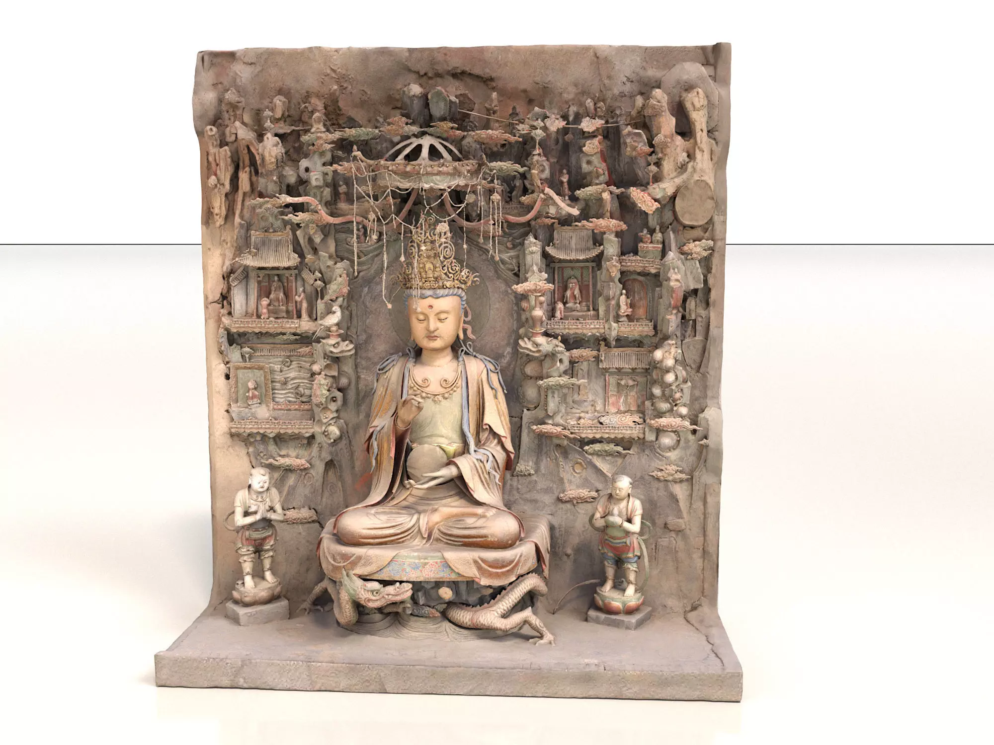 Eastern deity sculpture 3D model