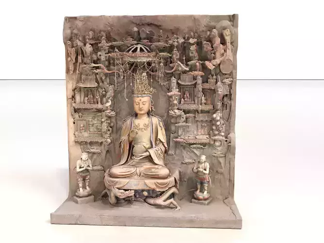 Eastern deity sculpture 3D model