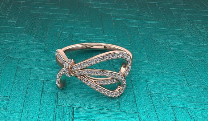 Tiffany Style  Papillon Gold Ring 3D print model