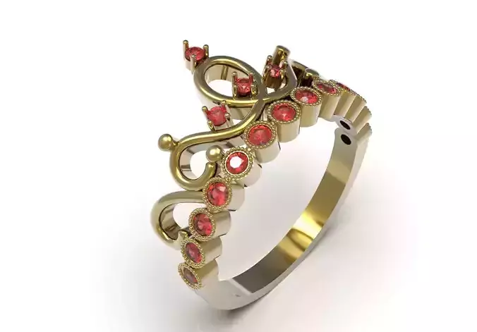 Crown Design jewelry stl 3d cad ring model jr00306