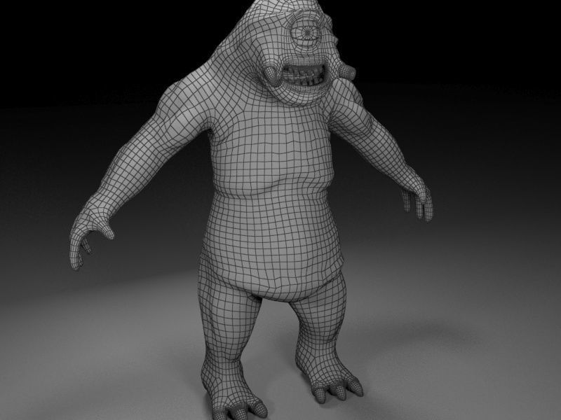 Cyclop rigged Low-poly 3D model_6