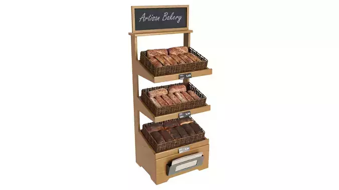 Wooden loaf bread stand 01
