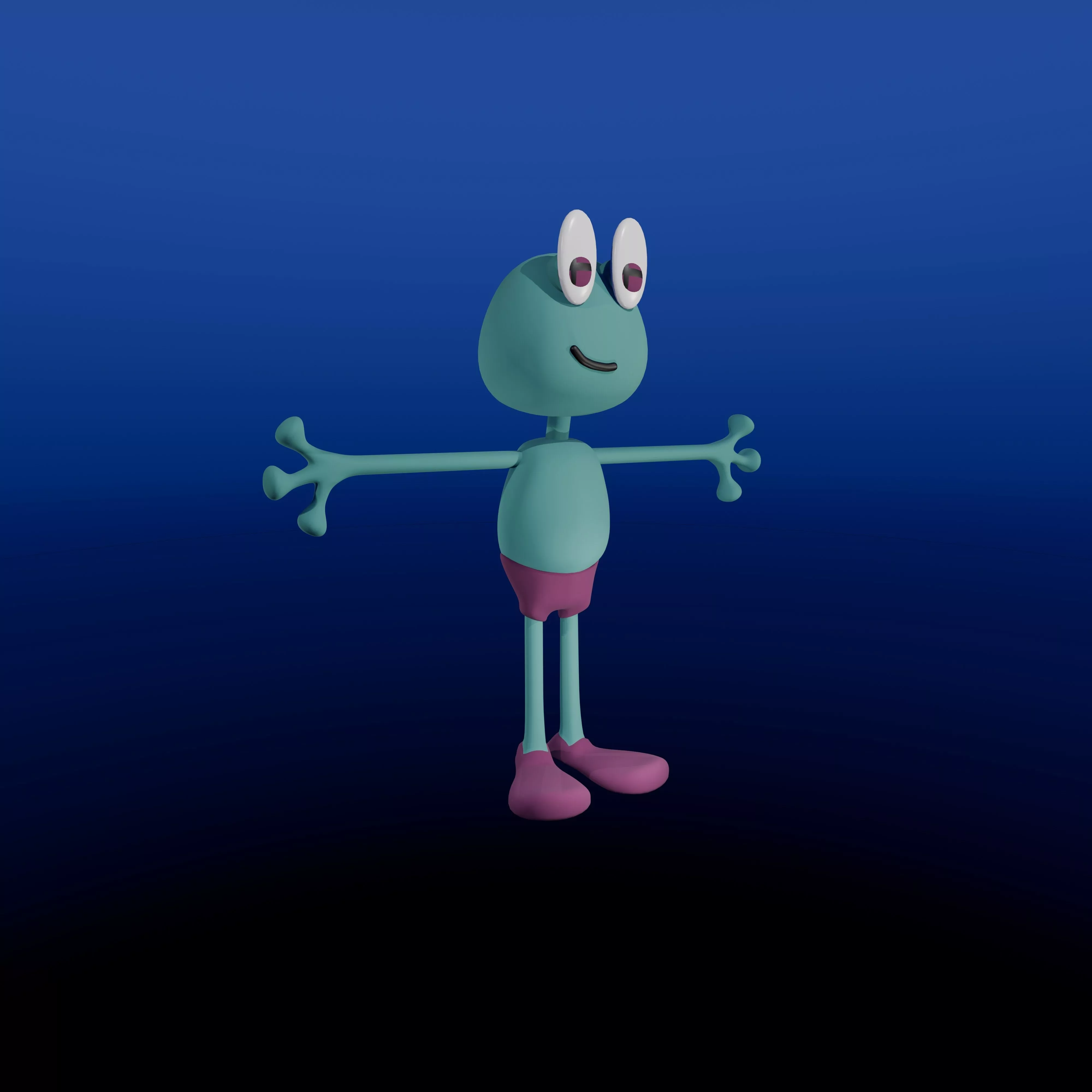 Stylized Clay Cartoon Character with Basic Animations 3D model