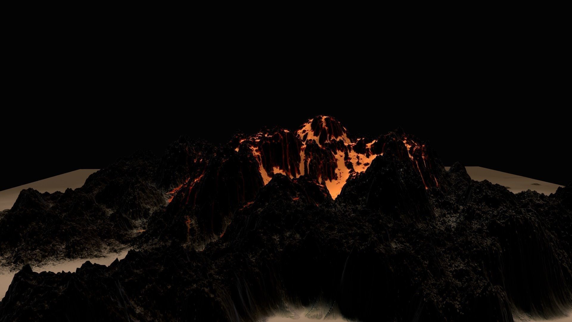 Volcano lava Low-poly 3D model_15