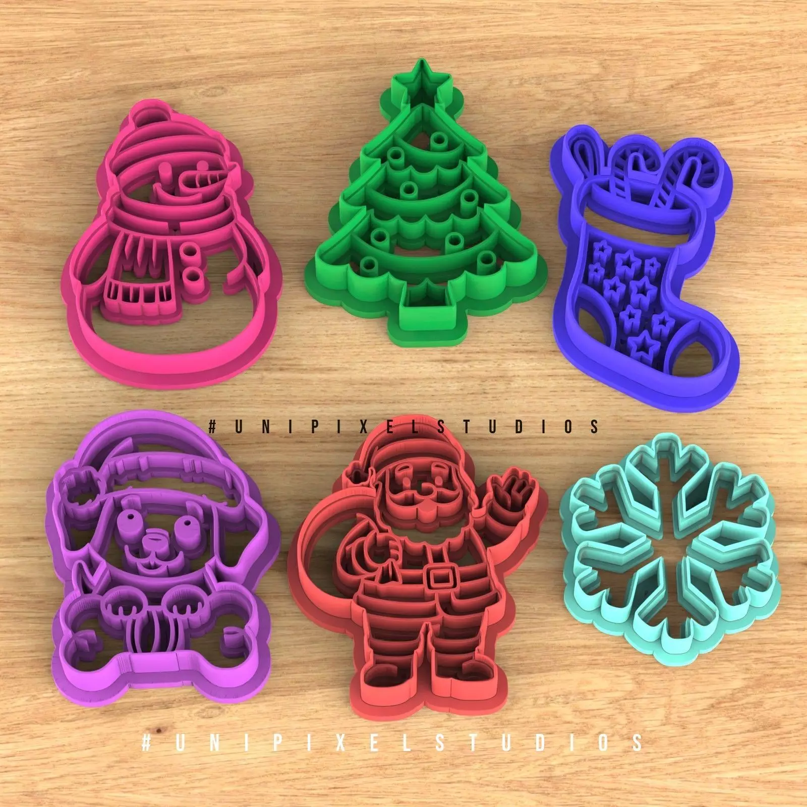 3D Christmas Cookie Cutters STL File 3D print model