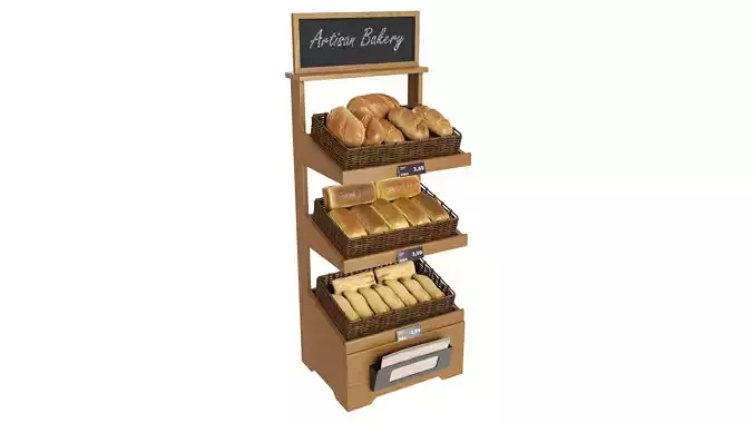 Wooden loaf bread stand 02