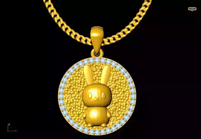 Rabbit pendant charms - one inch pendant