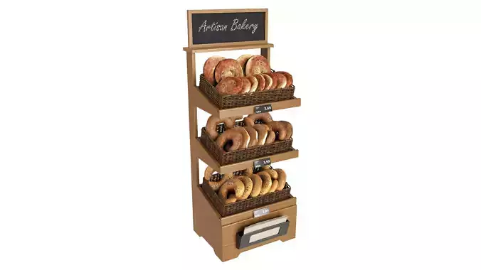 Wooden loaf bread stand 03