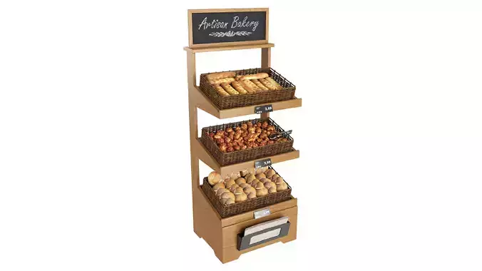 Wooden loaf bread stand 04