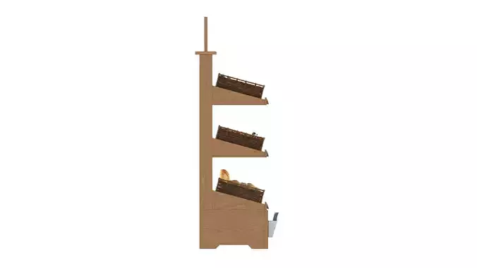 Wooden loaf bread stand 04 Low-poly 3D model 6
