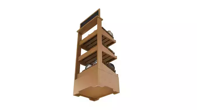 Wooden loaf bread stand 05 3D model 4