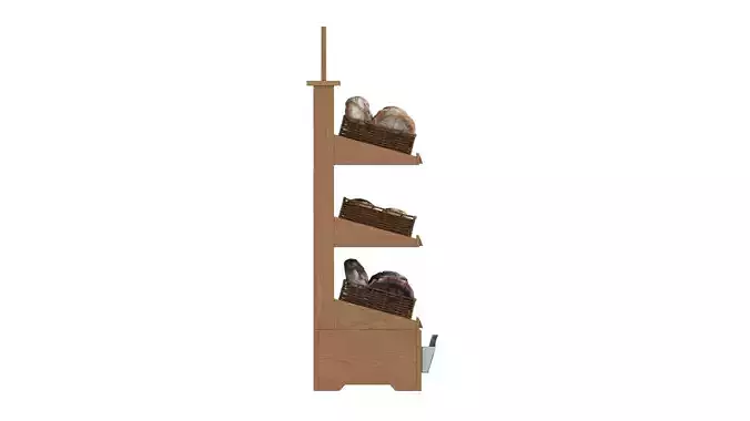 Wooden loaf bread stand 05 3D model 6