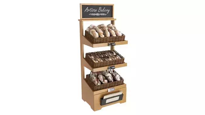 Wooden loaf bread stand 05