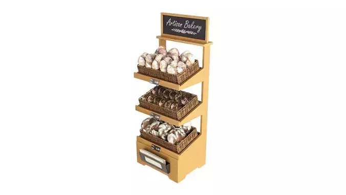 Wooden loaf bread stand 05 3D model 3