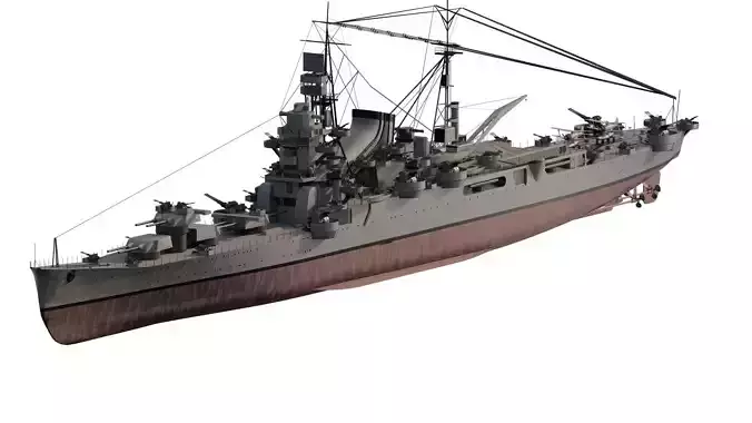 WW2 IMPERIAL JAPANESE NAVY CRUISER 3D model