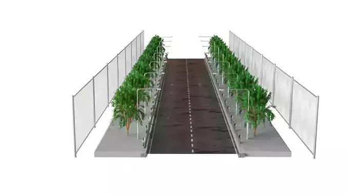 Nighttime Urban Street Scene  3D Road Environment 