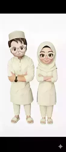 Muslim Couple Ramadan 3D Model