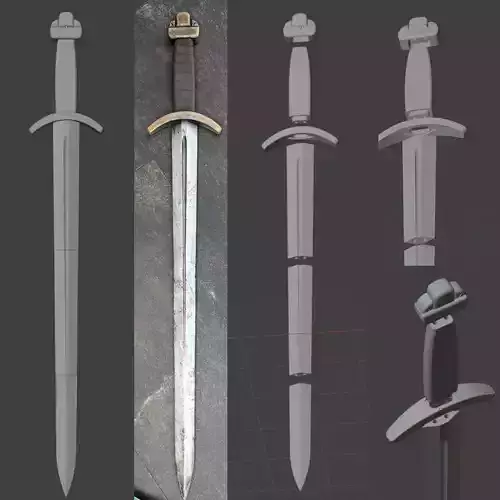 Lagertha Vikings Sword Cosplay Prop 3D Model 