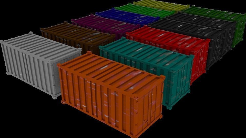 Container for ships Low-poly 3D model_6