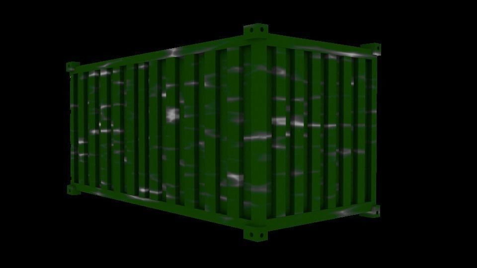 Container for ships Low-poly 3D model_0