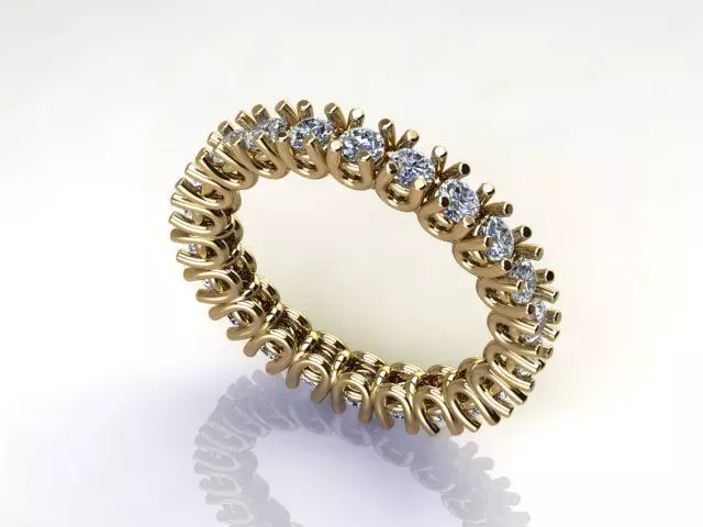 Full Eternity Diamond ring 22 Stones 3D print model