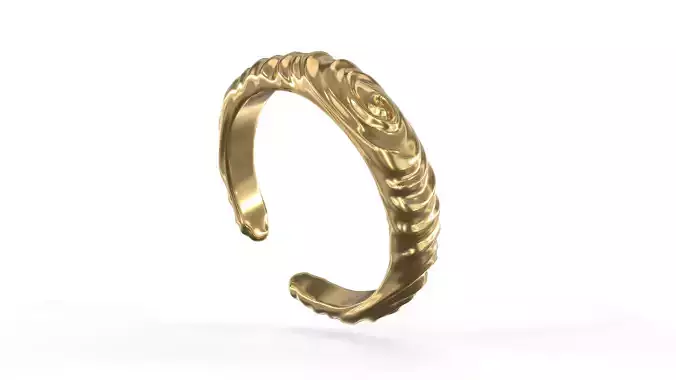 Adjustable Organic Ring Band Size - Swirl Texture