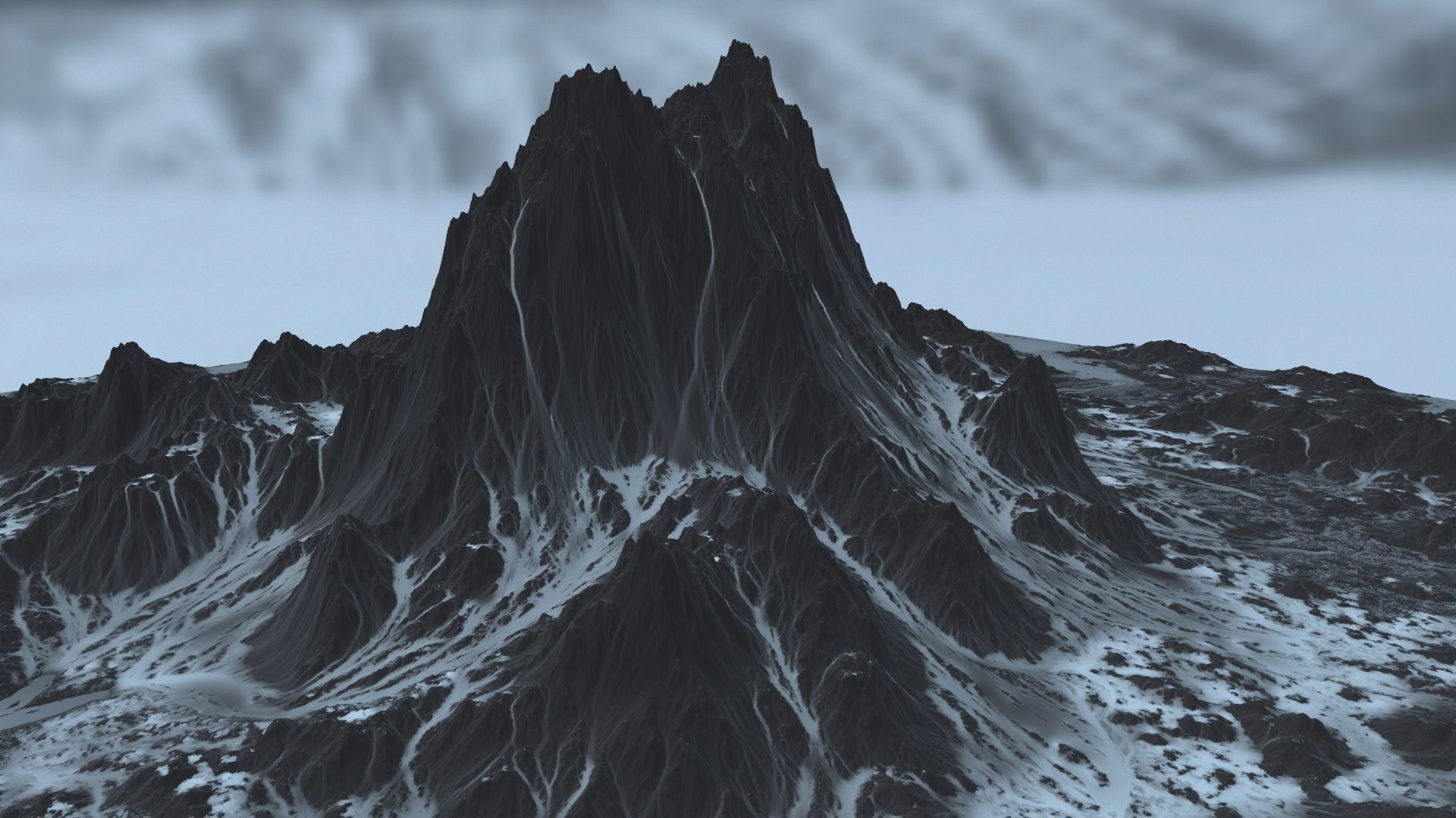 Snow Mountain Low-poly 3D model_27