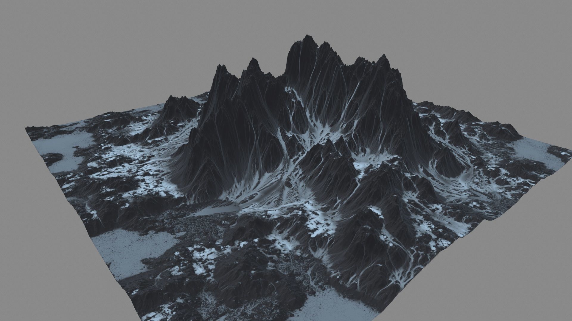 Snow Mountain Low-poly 3D model_10