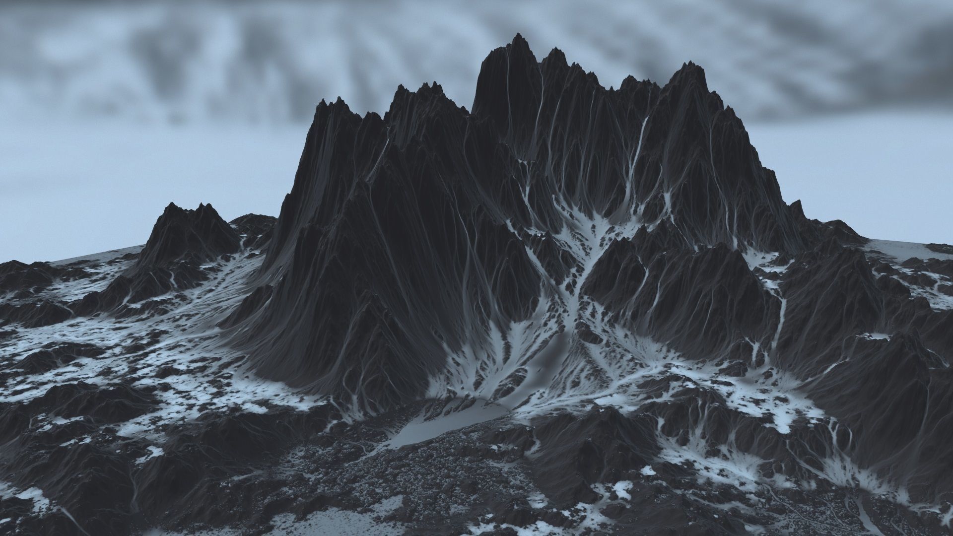 Snow Mountain Low-poly 3D model_15