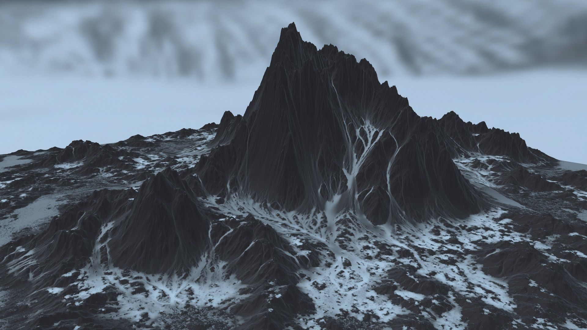 Snow Mountain Low-poly 3D model_20