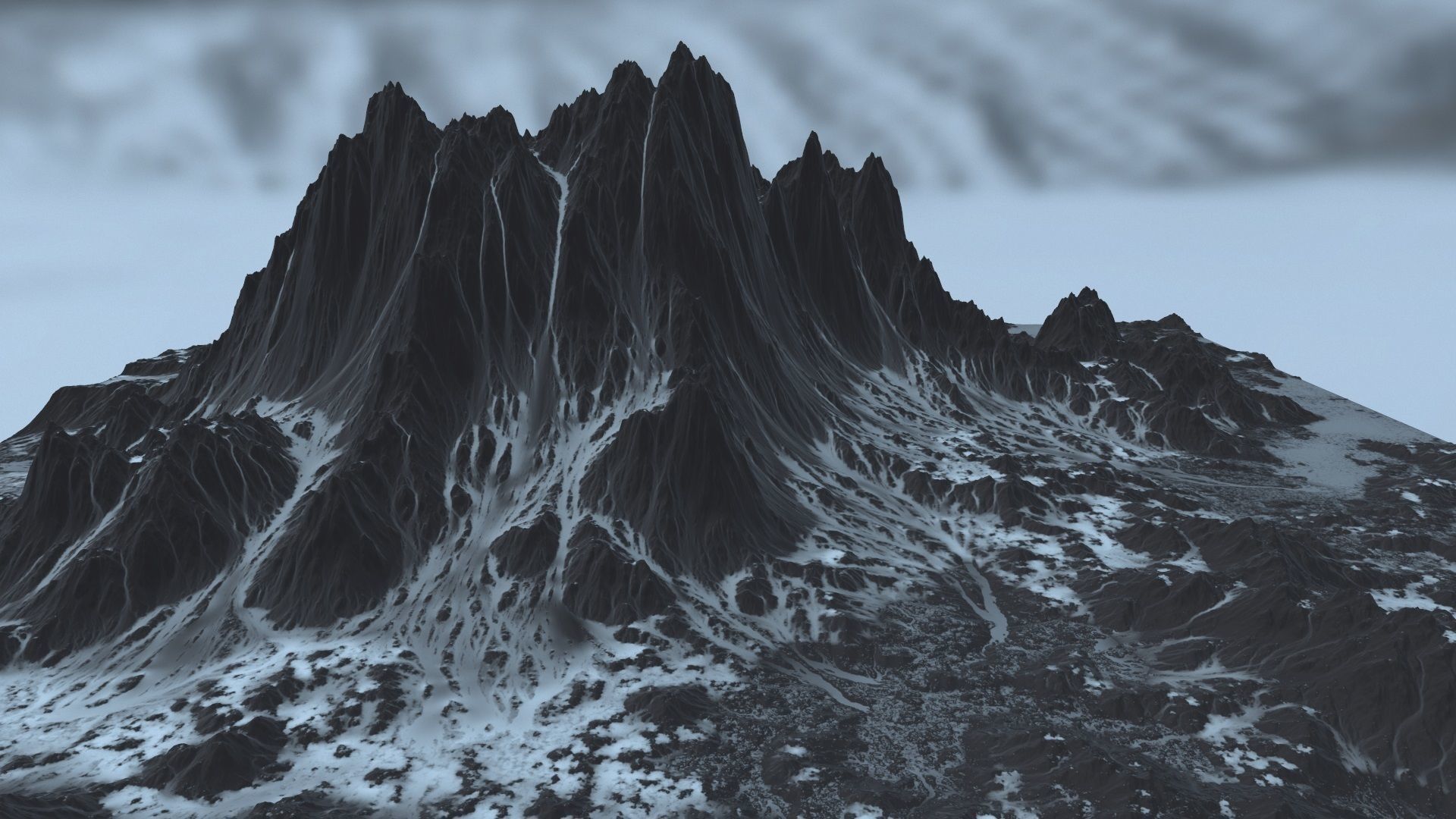 Snow Mountain Low-poly 3D model_23