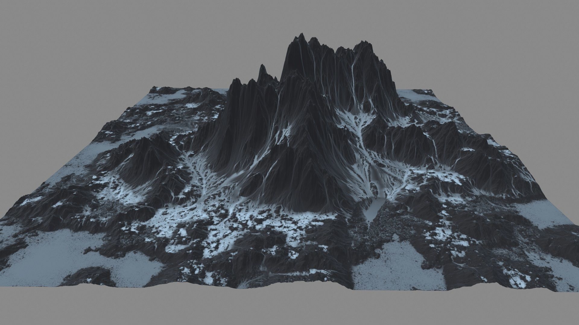 Snow Mountain Low-poly 3D model_9