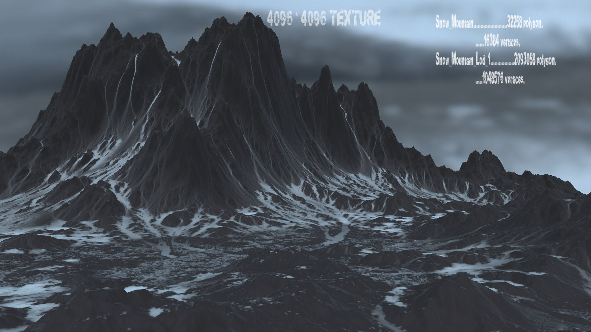 Snow Mountain Low-poly 3D model_1