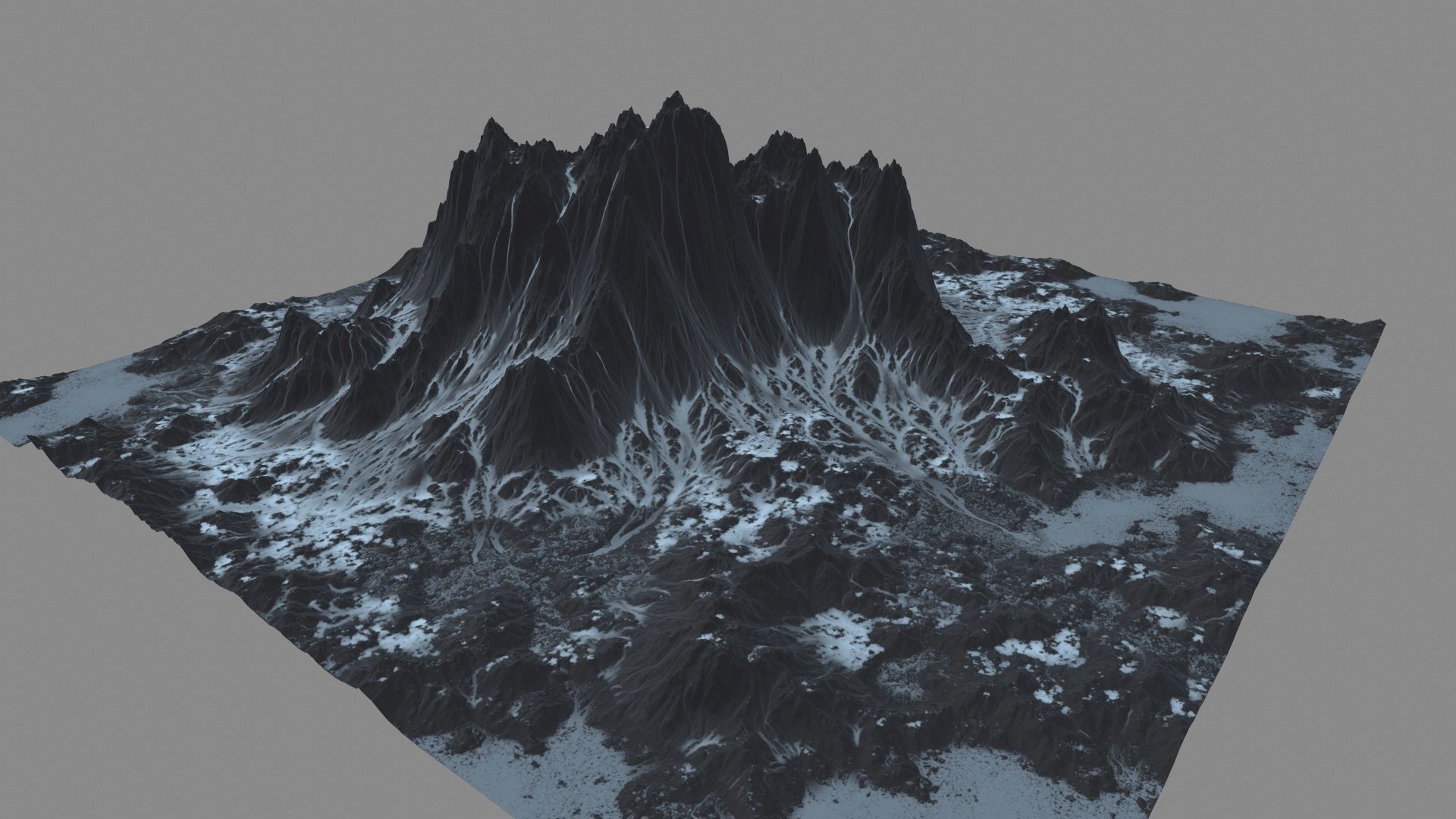 Snow Mountain Low-poly 3D model_14