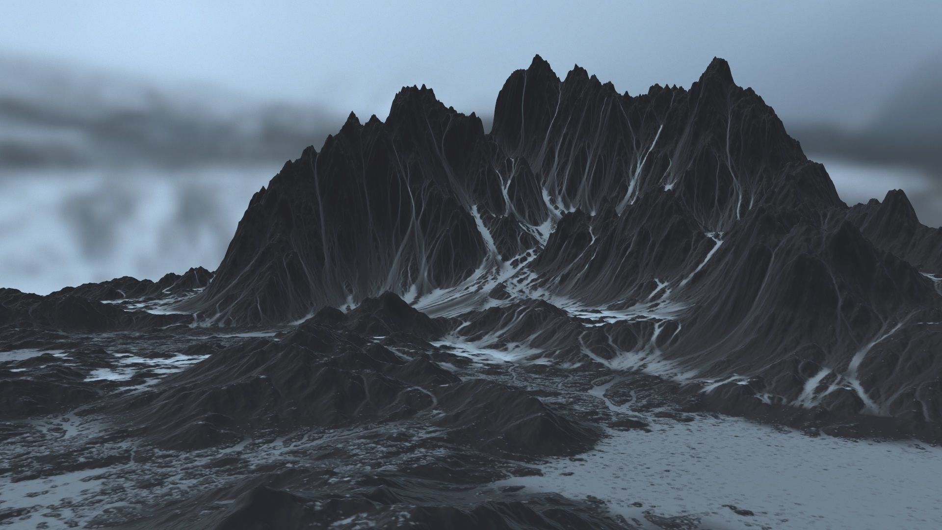 Snow Mountain Low-poly 3D model_5