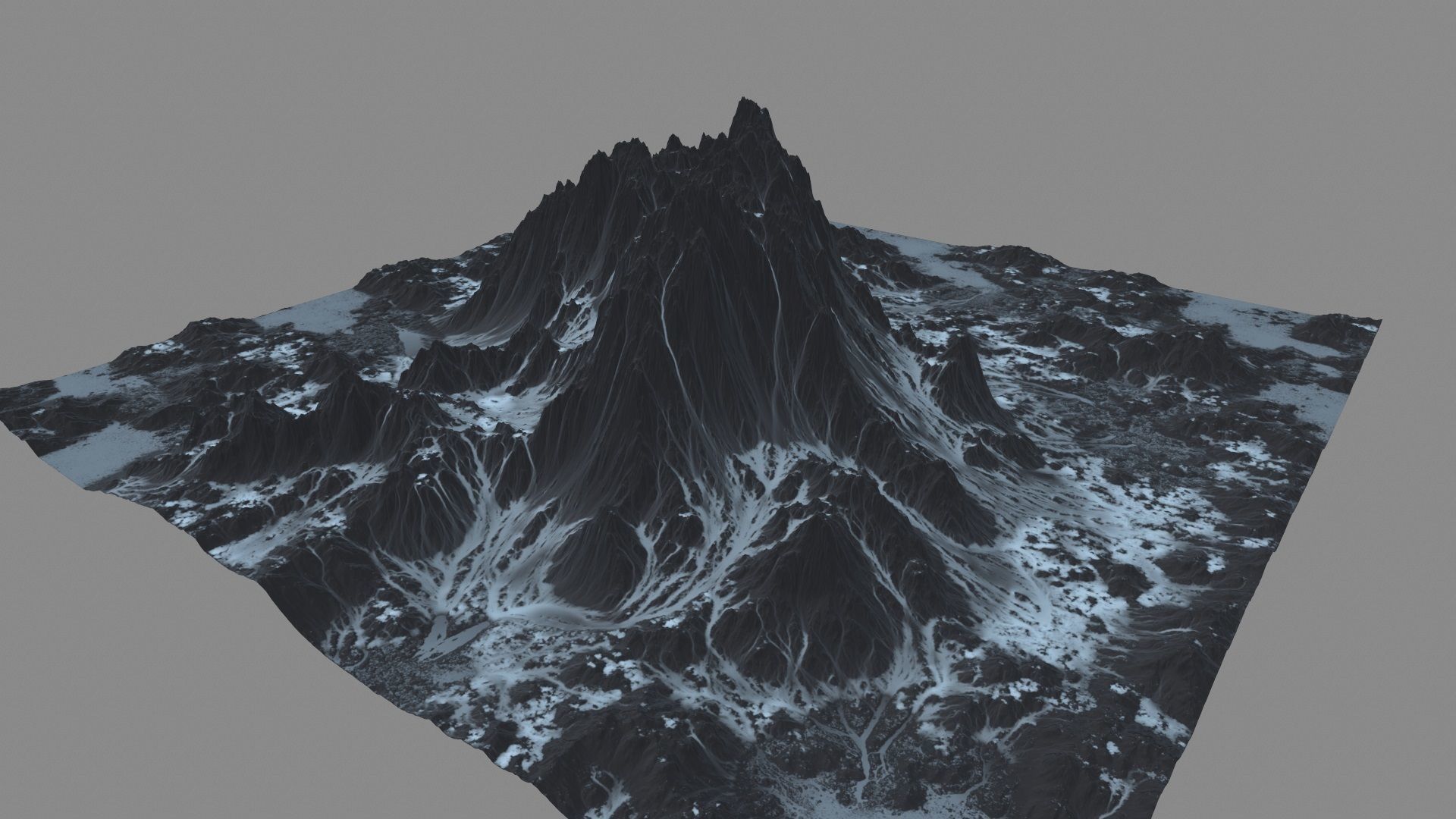 Snow Mountain Low-poly 3D model_12