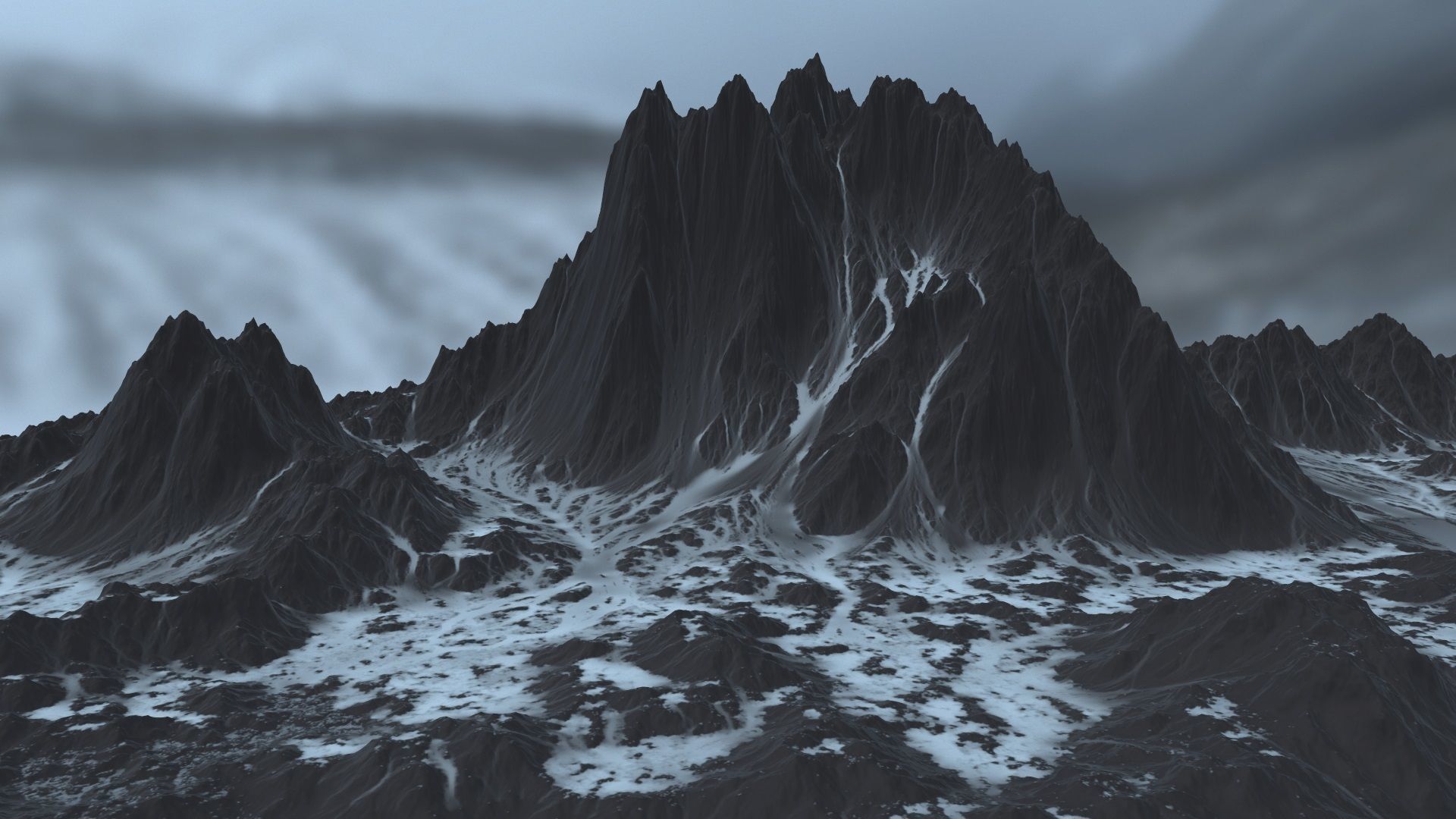 Snow Mountain Low-poly 3D model_7