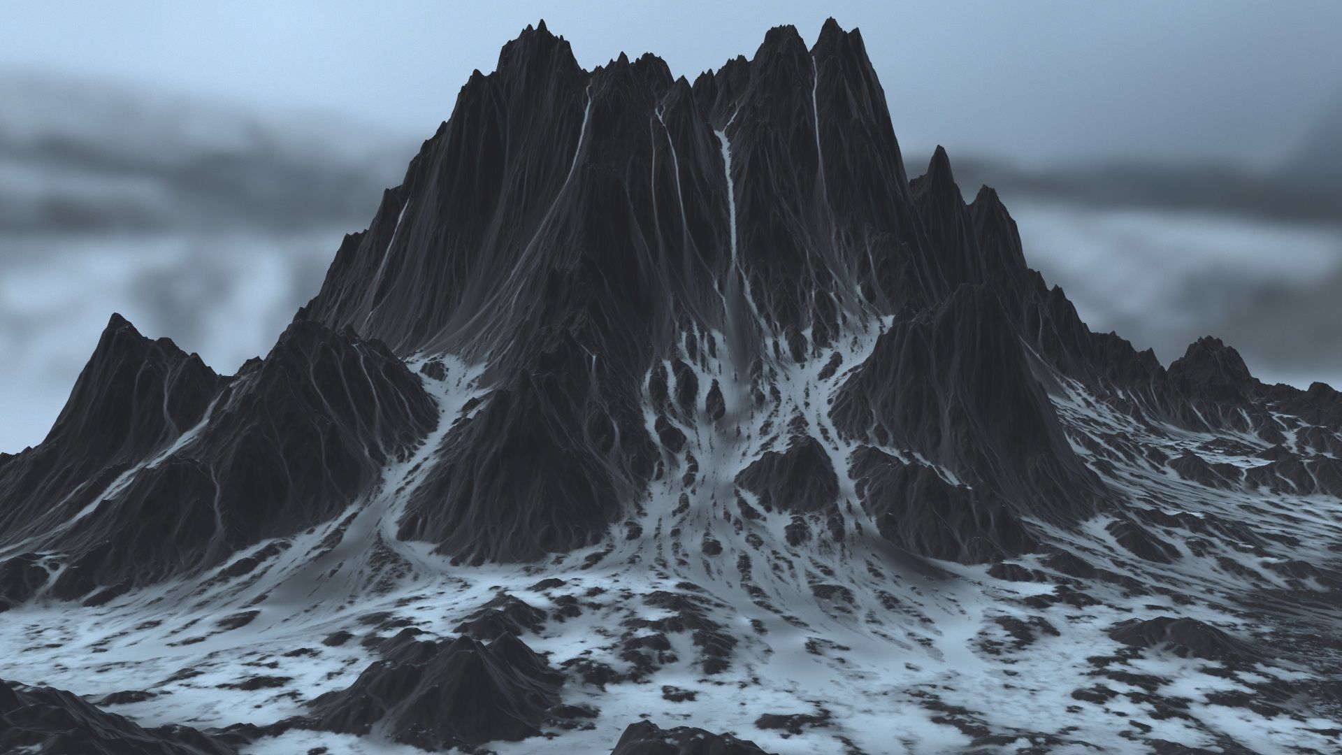 Snow Mountain Low-poly 3D model_4