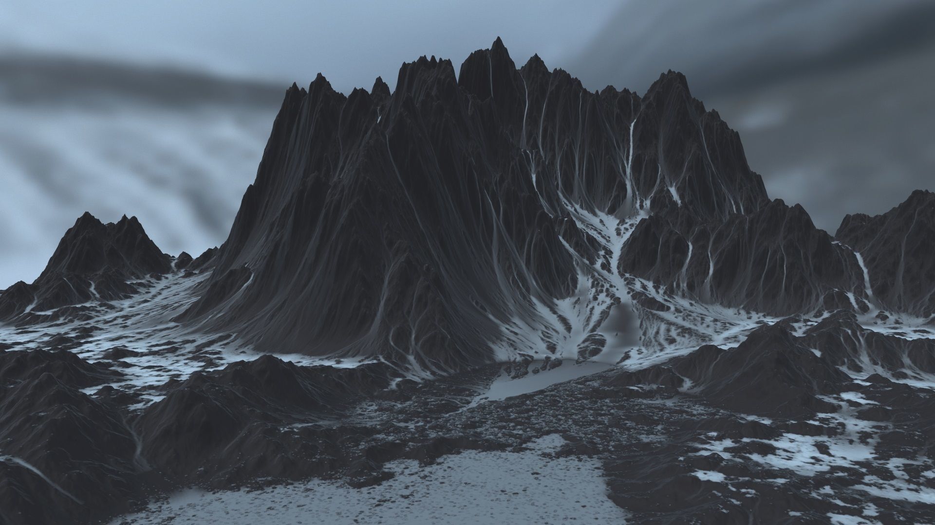 Snow Mountain Low-poly 3D model_6