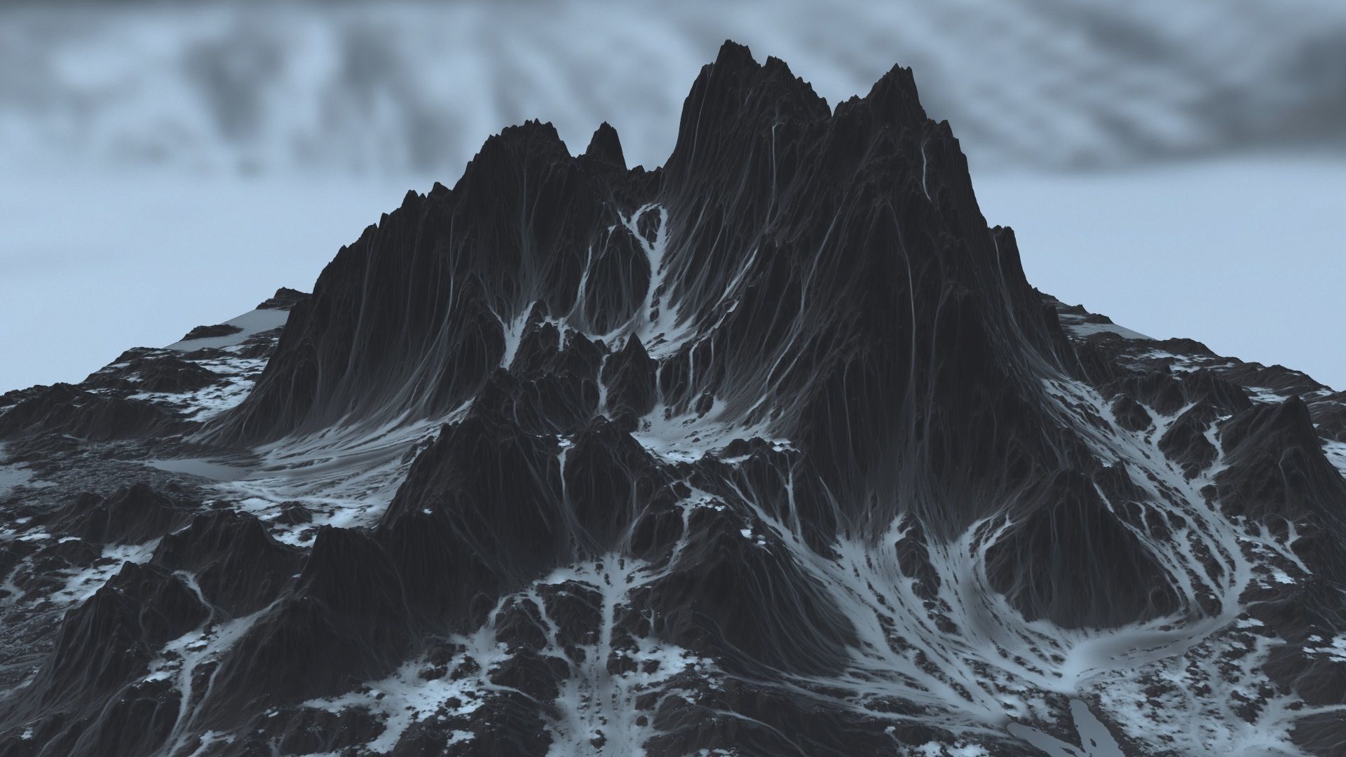 Snow Mountain Low-poly 3D model_16