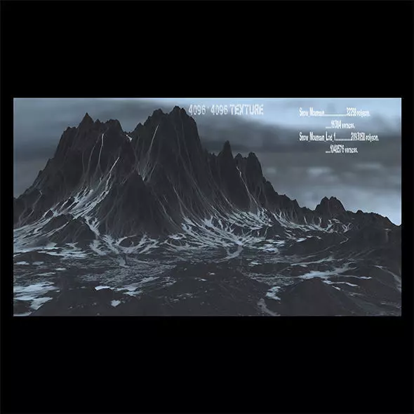 Snow Mountain Low-poly 3D model_0