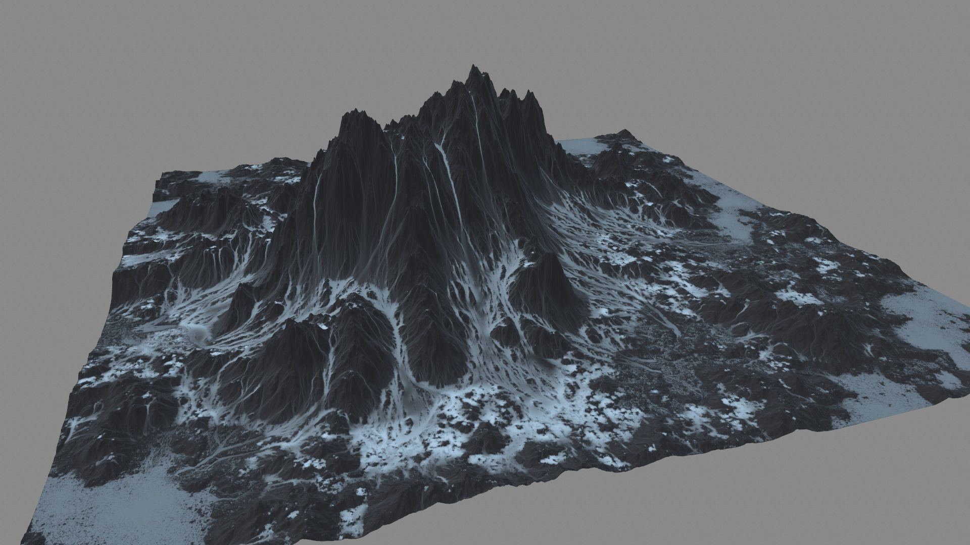 Snow Mountain Low-poly 3D model_17