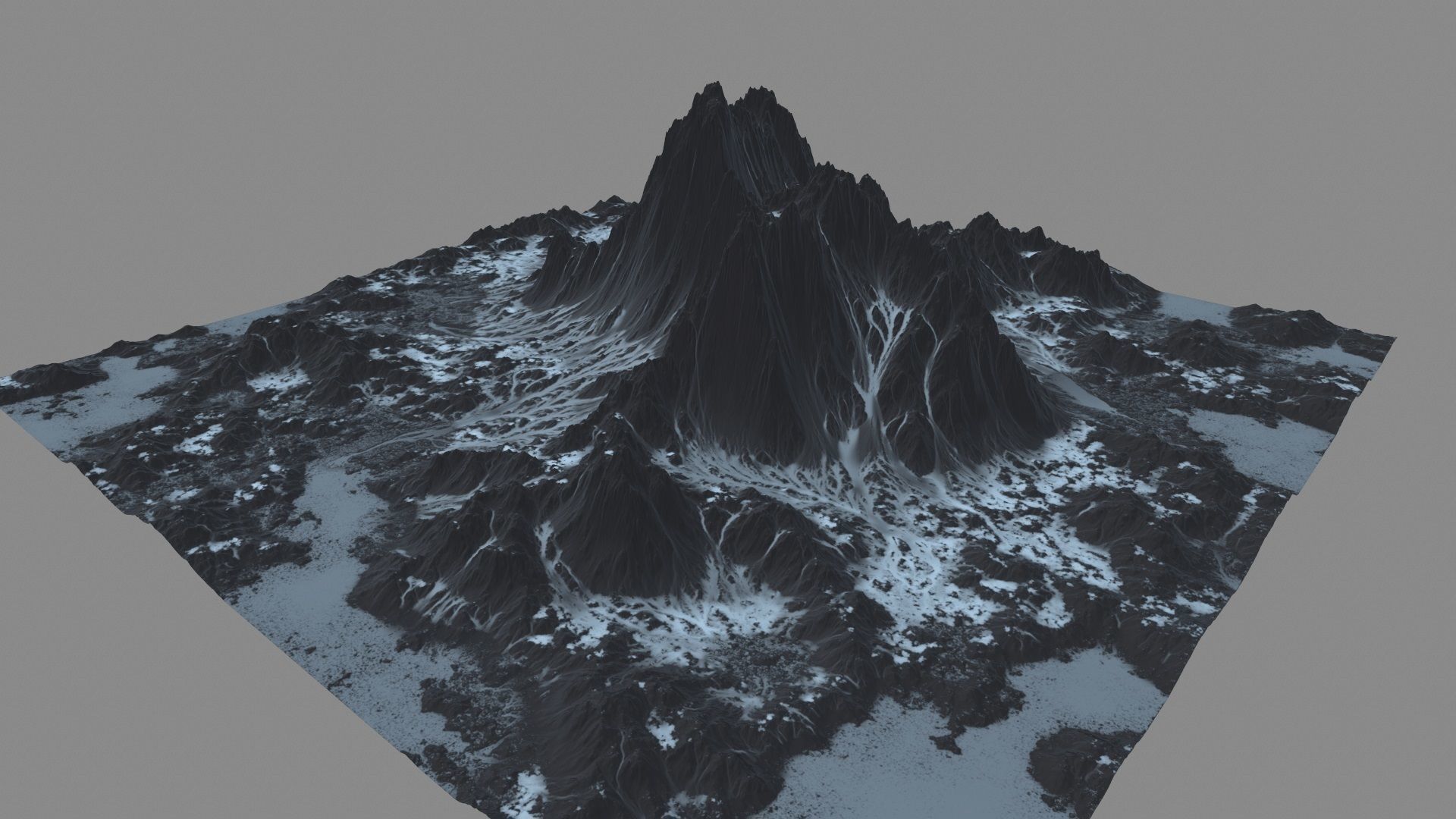 Snow Mountain Low-poly 3D model_11