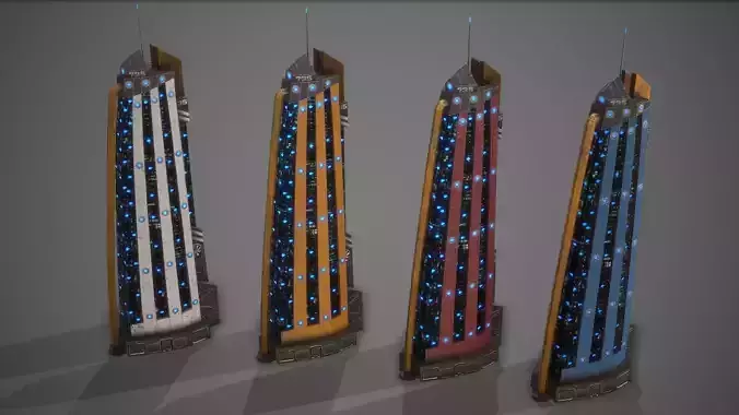 Sci-Fi Building-15 Low-poly 3D model