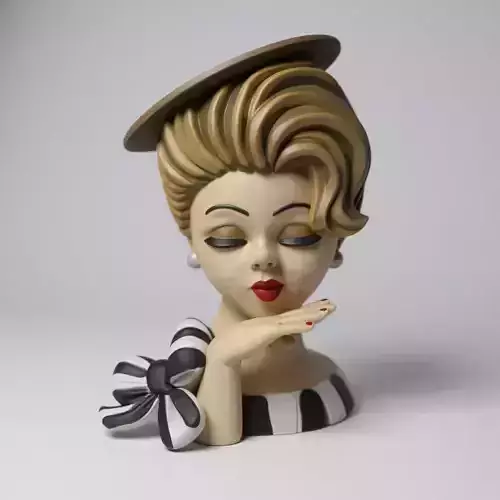 Vintage woman bust decoration