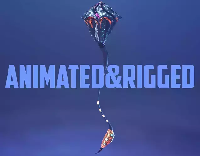 PBR Fantastic Medusa Animated and rigged lowpoly model  Low-poly 3D model