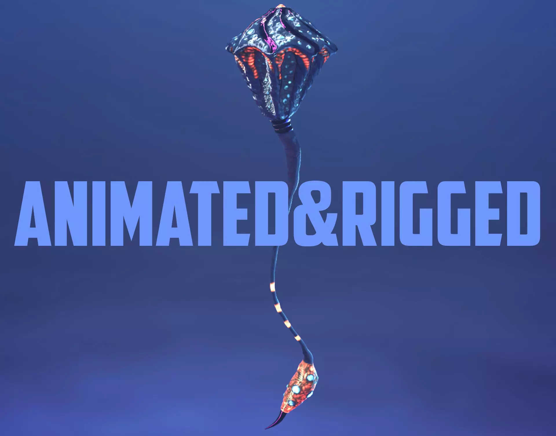 PBR Fantastic Medusa Animated and rigged lowpoly model  Low-poly 3D model_0