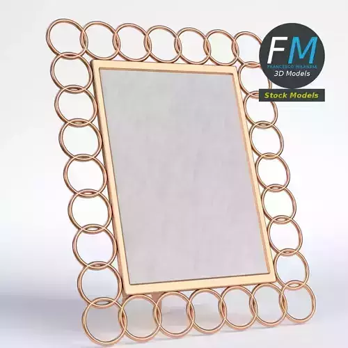 Photo picture frame with copper rings